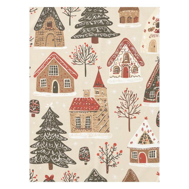 Mantel Patrón de Navidades de bosques de época (4) (Anverso)