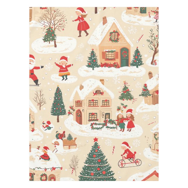 Mantel Patrón de Navidades de madera de época (19) (Anverso)