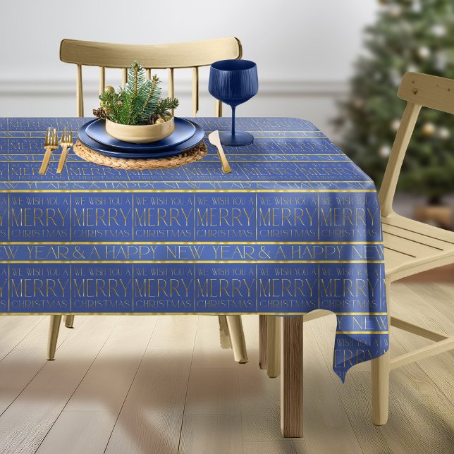 Mantel Patrón de Navidades de oro azul #35b ID1009 (Subido por el creador)