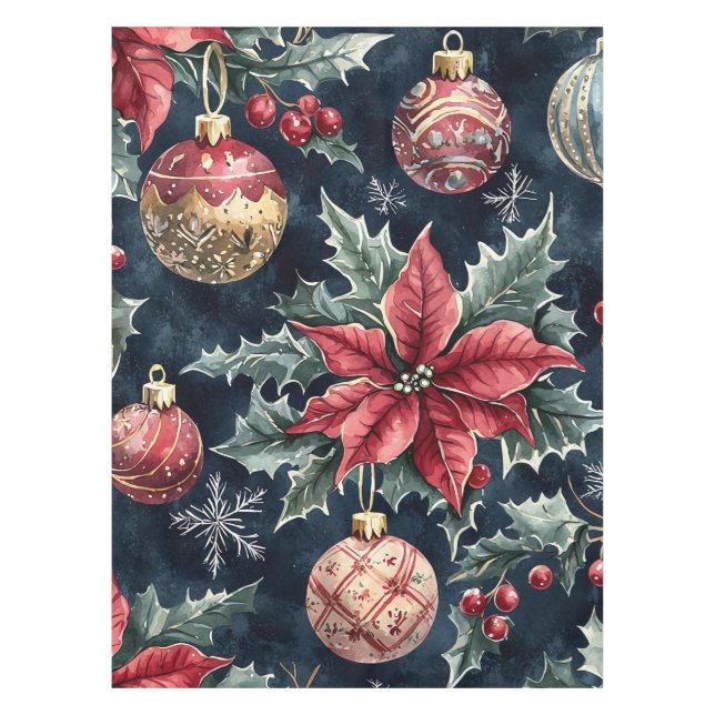Mantel Patrón de Navidades florales de Poinsettia (16) (Anverso)