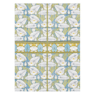 Mantel Patrón de Nenúfar Art Nouveau Verde Salvia