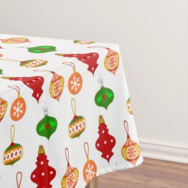 Mantel Patrón de ornamentos antiguos en rojo, verde y bla (In Situ)