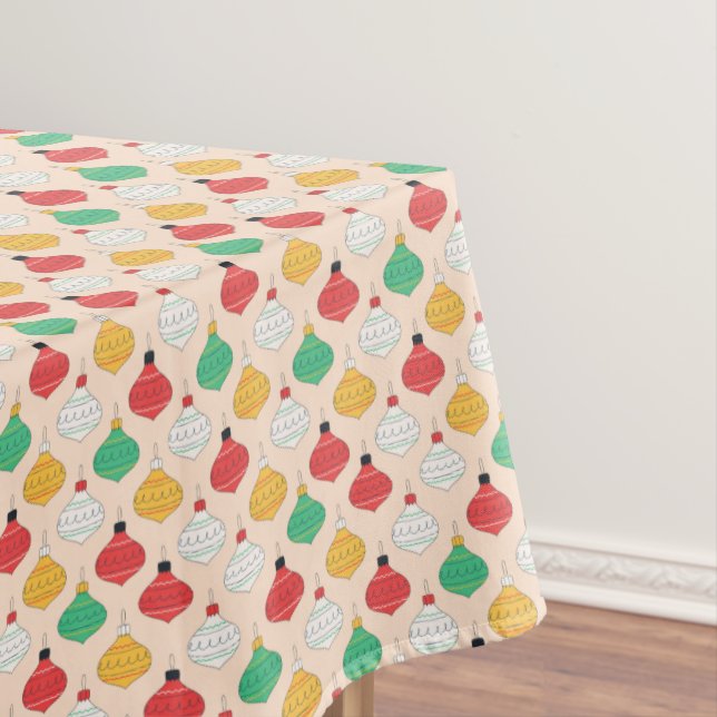 Mantel Patrón de ornamentos de Navidad retro (In Situ)