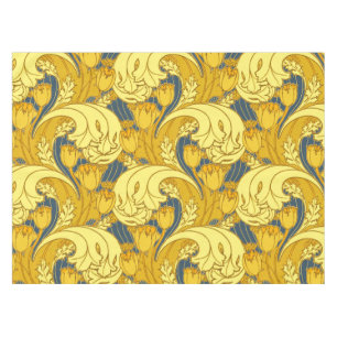 Mantel Patrón de oro azul tulipán negrita vintage