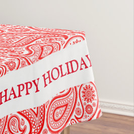 Mantel Patrón de paisajes rojos y blancos