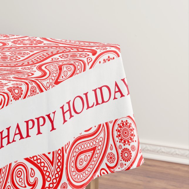 Mantel Patrón de paisajes rojos y blancos (In Situ)