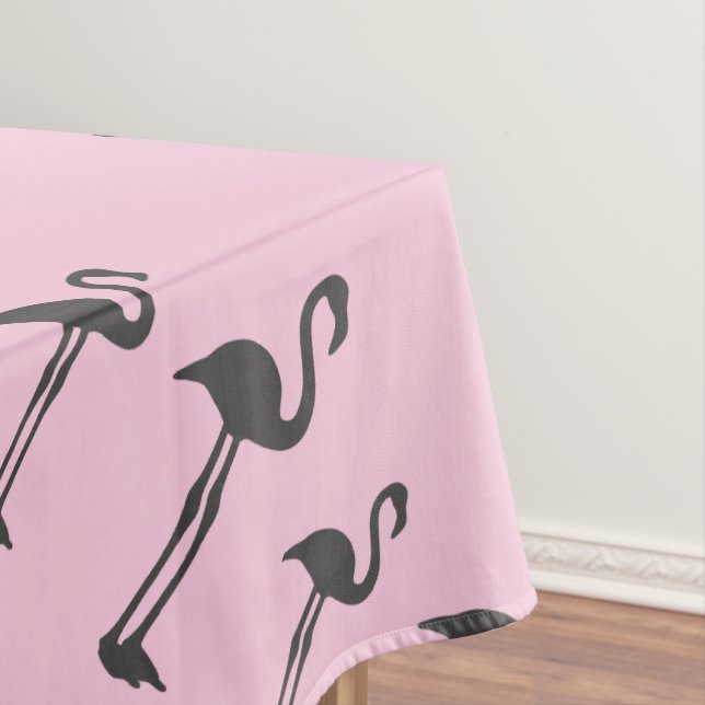Mantel Patrón de pájaros Flamingo Rosa y Gris Funky (In Situ)
