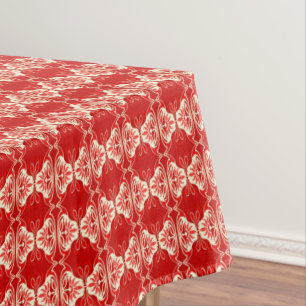 Mantel patrón de papel pintado Art Deco - rojo y blanco