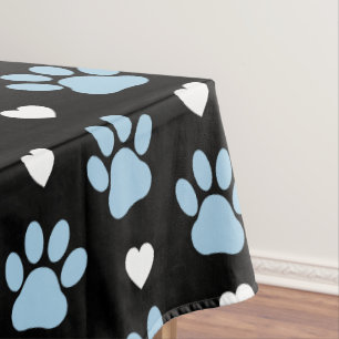 Mantel Patrón De Patas, Perros, Patas Azules, Corazones B