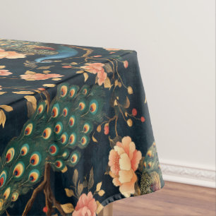 Mantel Patrón de pavo real floral vintage