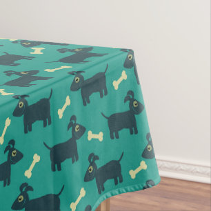 Mantel Patrón de perro lindo con orejas y huesos a la ama