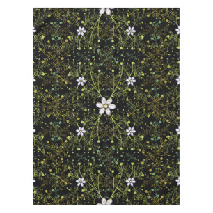Mantel Patrón de plantas 10bx4 Negro BG