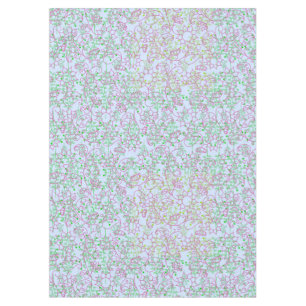 Mantel Patrón de plantas.Lblue floral rosa 14C BG
