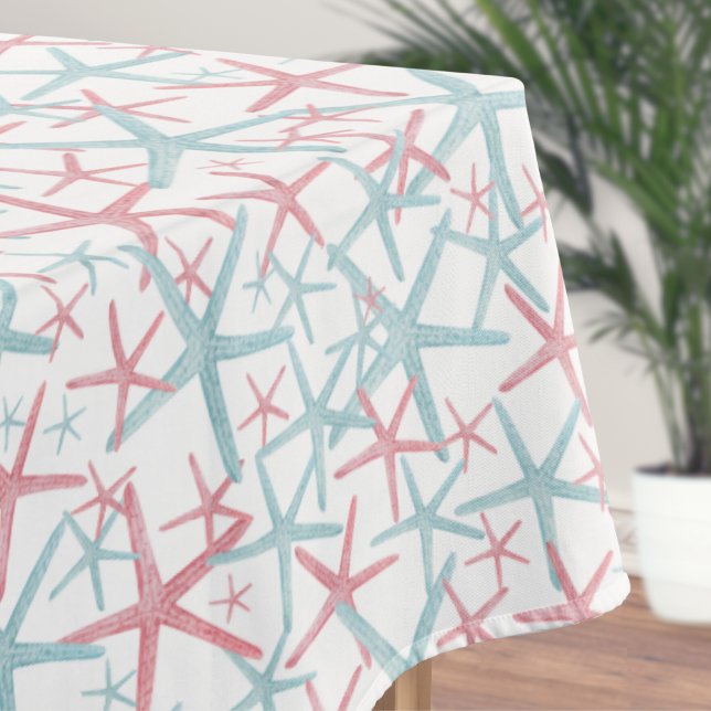 Mantel Patrón de playa tropical (Colorful Nautical Tropical Starfish Pattern Beach Tablecloth)