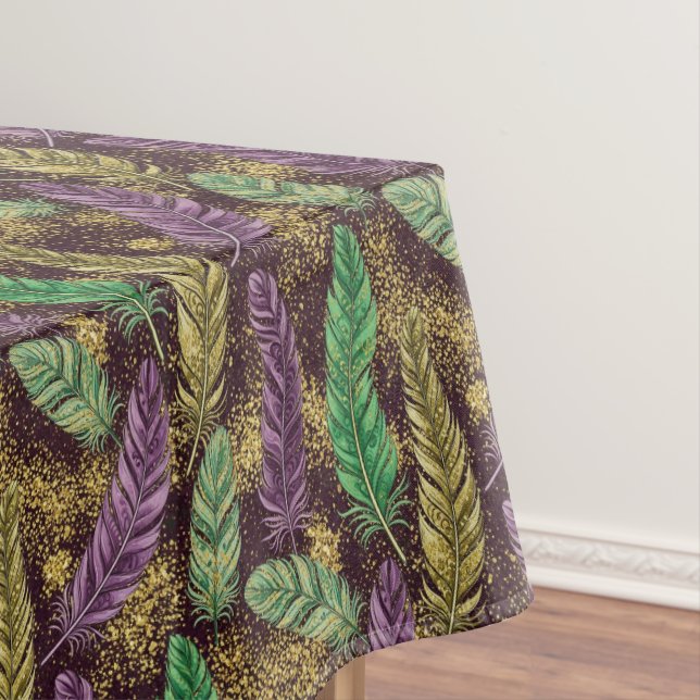 Mantel Patrón de plumas de Mardi Gras (In Situ)