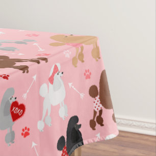Mantel Patrón de Poodle Valentine