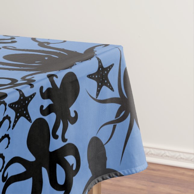 Mantel Patrón de Pulpo con Fondo Azul (In Situ)