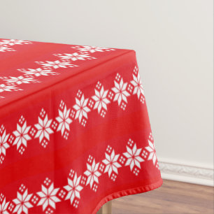 Mantel Patrón de punto de Navidad rojo y blanco