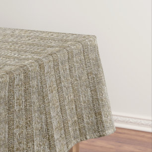 Mantel Patrón de punto Jersey a rayas en beige suave