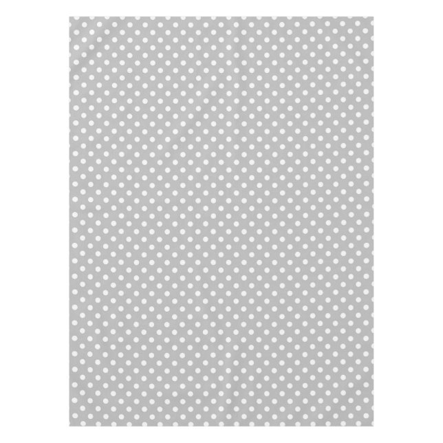 Mantel Patrón de puntos de polka blanco gris (Anverso)