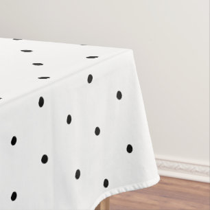 Mantel Patrón de puntos de polka blanco negro lindo eleg