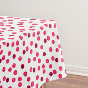 Mantel Patrón de puntos de polka de color rojo acuático