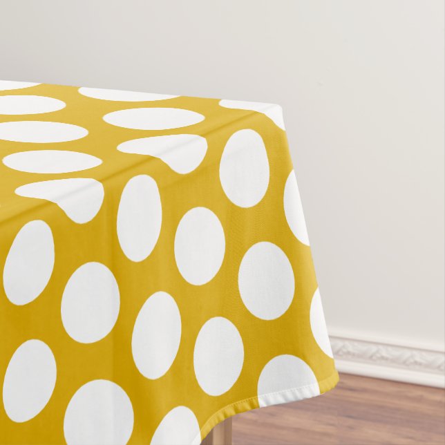 Mantel Patrón de puntos elegante | Amarillo Y Blanco Most (In Situ)