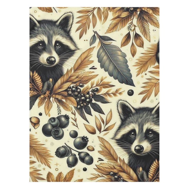 Mantel Patrón de Racoon de Vintage (Anverso)