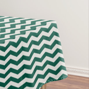 Mantel Patrón de raya zig zag Chevron Verde Turquesa
