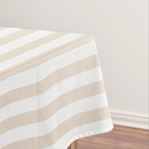 Mantel Patrón de rayas blancas y tierra rústica elegante