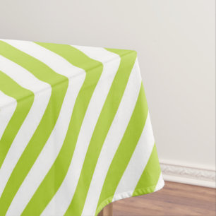 Mantel Patrón de rayas diagonales verde lima y blanco