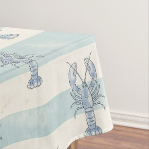 Mantel Patrón de rayas náuticas de langosta azul costera