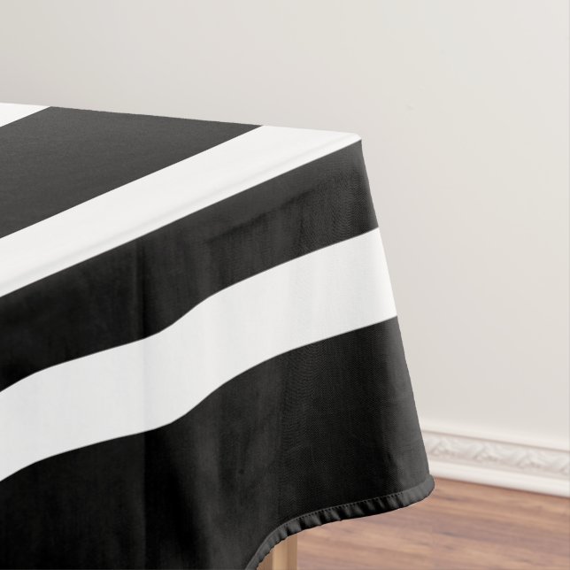 Mantel Patrón De Rayas Negra Y Blanca (In Situ)