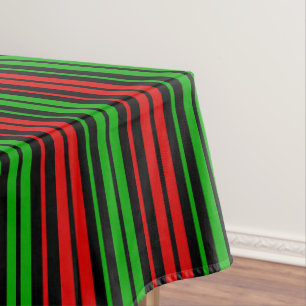 Mantel Patrón de rayas negras rojas y verdes