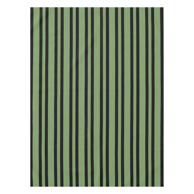 Mantel Patrón de rayas negras verdes (Anverso)