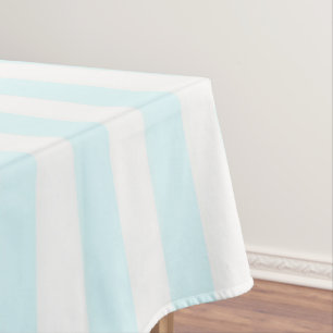 Mantel Patrón de rayas pastel azul suave Boho costero