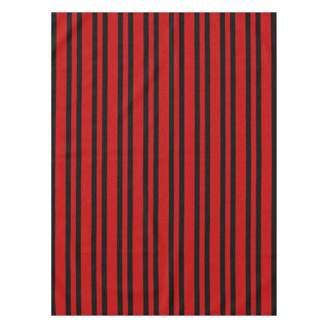 Mantel Patrón de rayas rojas y negras (Anverso)