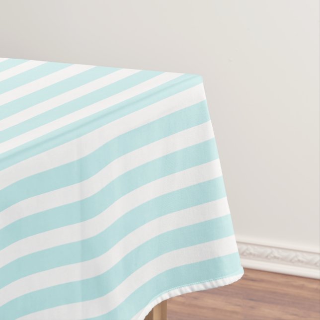 Mantel Patrón de rayas simples Aqua/White (In Situ)