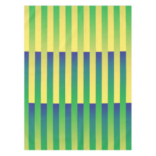 Mantel Patrón de rayas verde amarillo azul