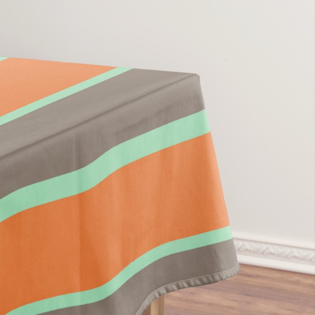 Mantel Patrón de rayas verdes, grises y naranjas (In Situ)