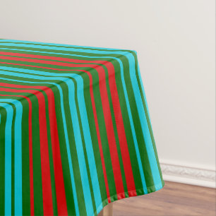 Mantel Patrón de rayas verdes rojas y azules
