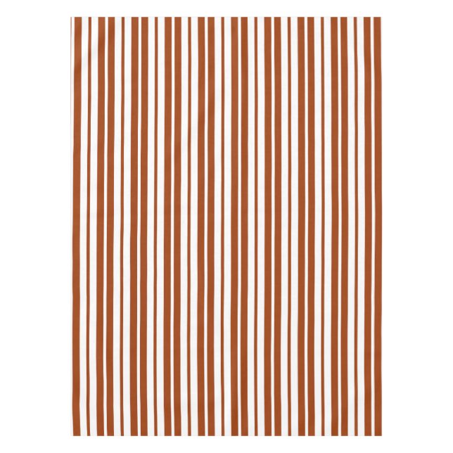 Mantel Patrón de rayas verticales de color blanco marrón (Anverso)