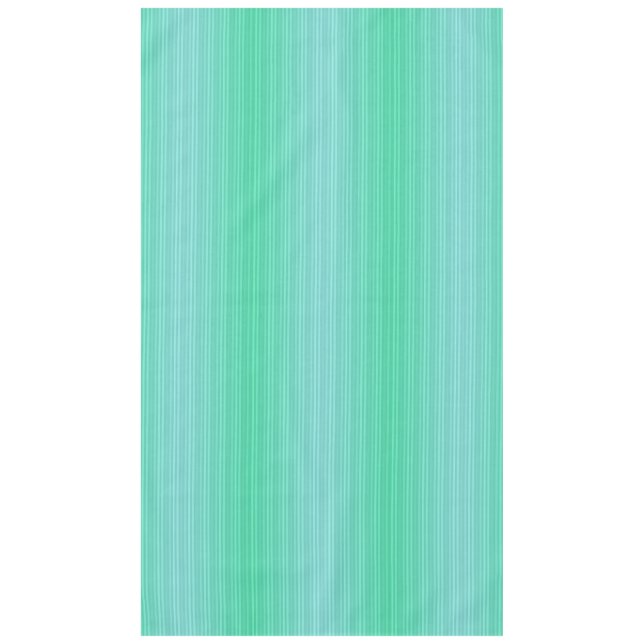 Mantel Patrón de rayas verticales en verde y azul aguamar (Anverso)