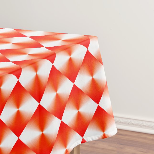 Mantel Patrón de rebanado de diamante rojo y blanco naran (In Situ)
