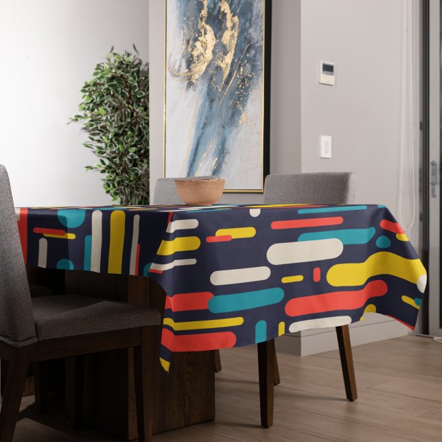 Mantel Patrón de rectángulo redondeado geométrico (Geometric rectangles table cloth)