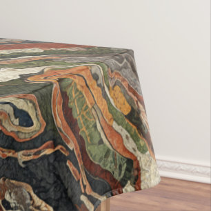 Mantel Patrón de remolino de tonos terrosos abstracto