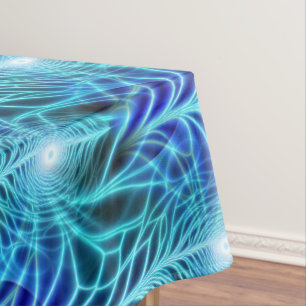 Mantel Patrón de repetición de fractal luminoso azul eléc