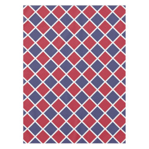 Mantel Patrón de rombo de arlequín de cuadros rojo azul b