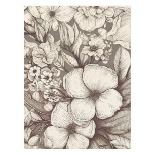 Mantel Patrón de Sepia Floral Vintage (10)