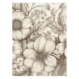 Mantel Patrón de Sepia Floral Vintage (13)